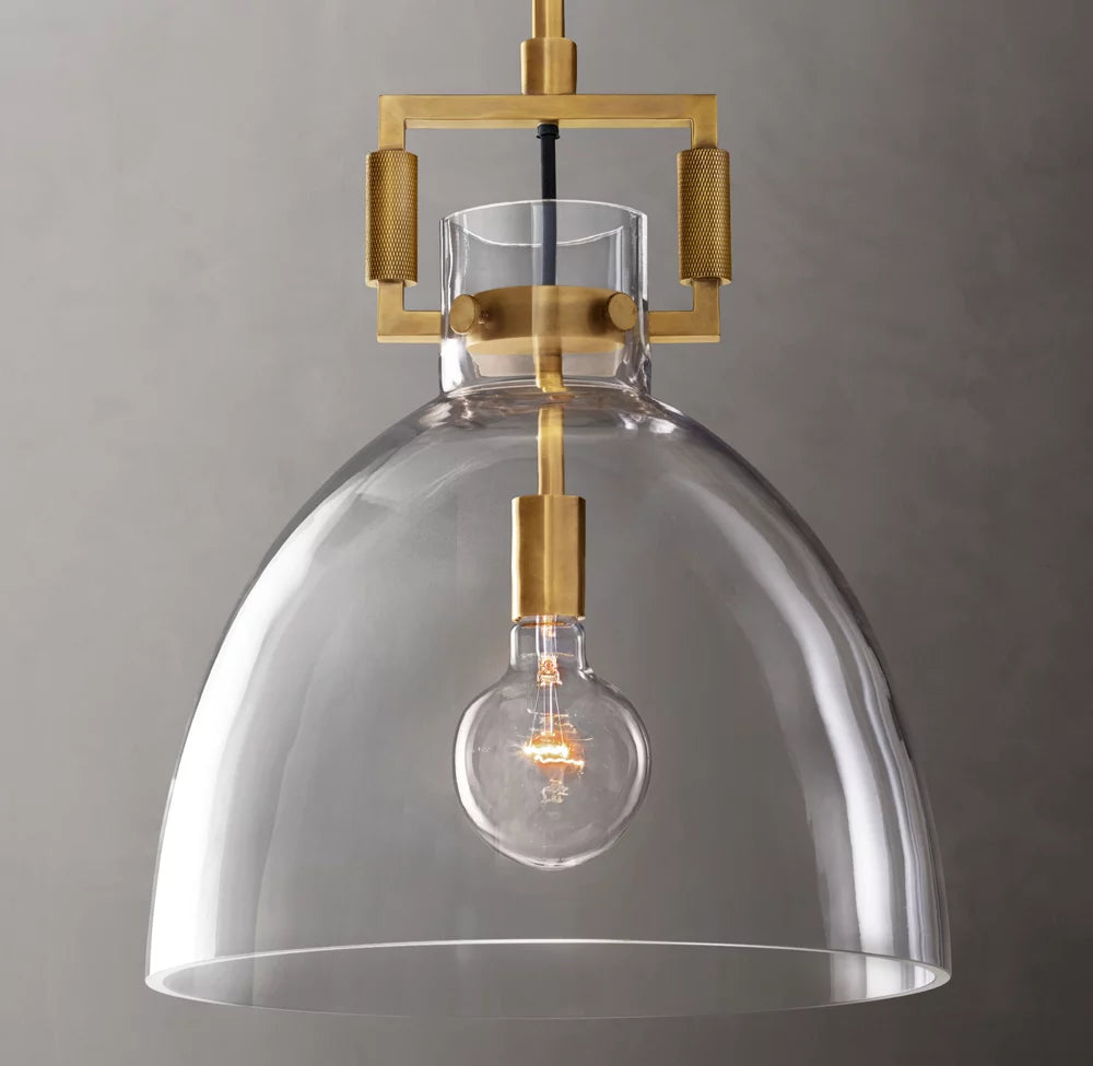 Machinist Glass Cloche Pendant