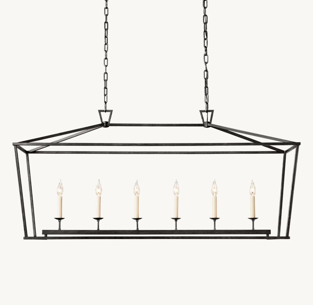 19th C. English Openwork Rectangular Chandelier 54"