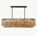 Chiara Smoke Glass Rectangular Chandelier 54"