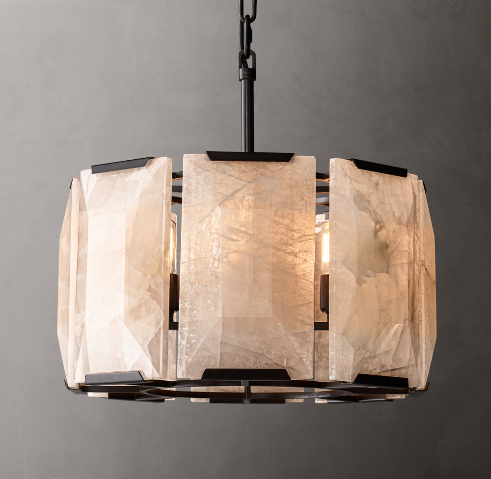 Harlow Calcite Round Chandelier 19"