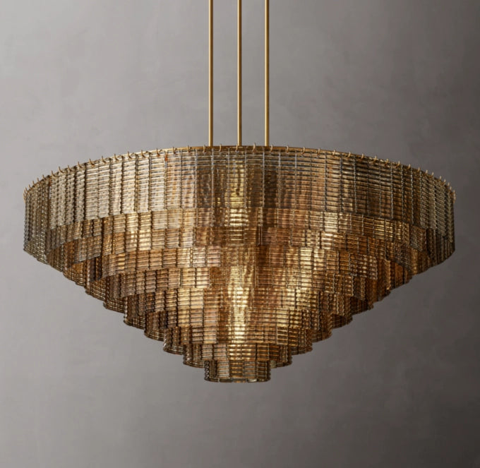 Sirene Smoke Glass Round Chandelier 65"