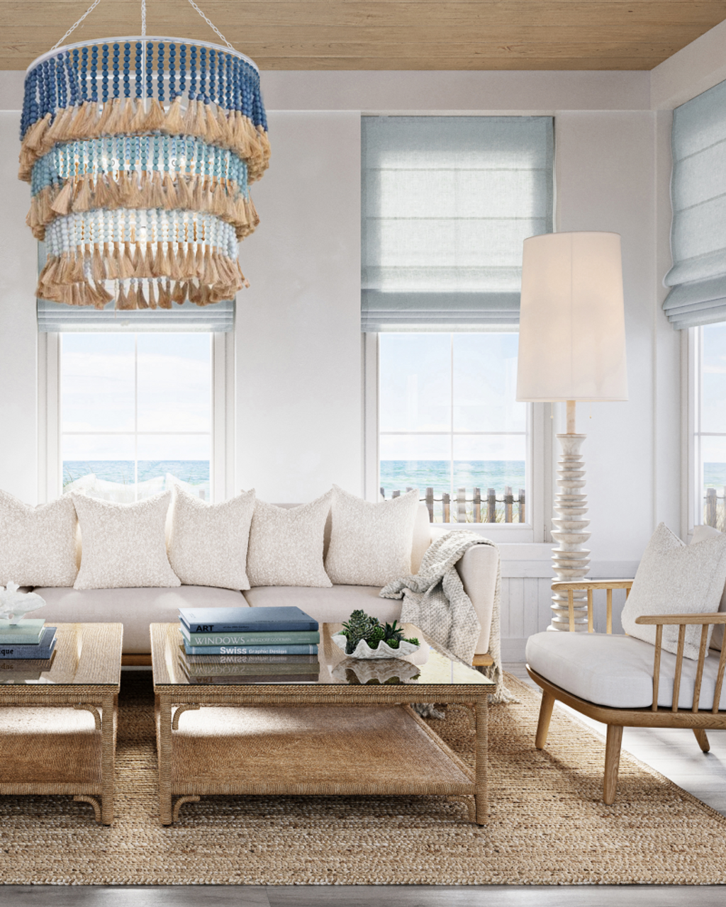 St. Barts Blue Chandelier