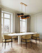 Grand Lotus Oval Black Chandelier