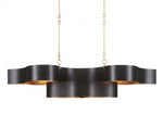 Grand Lotus Oval Black Chandelier