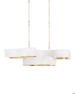 Grand Lotus Oval White Chandelier