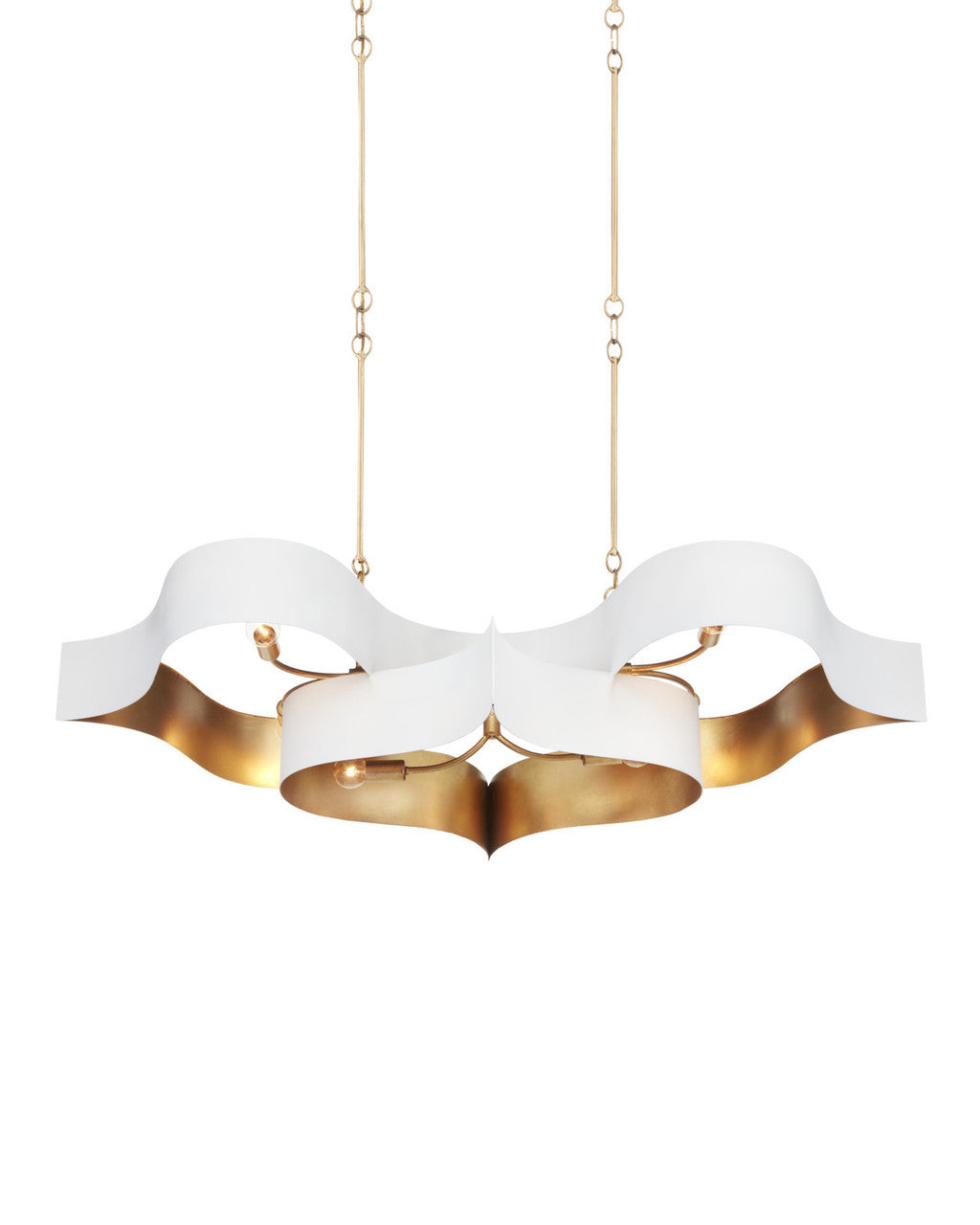 Grand Lotus Oval White Chandelier