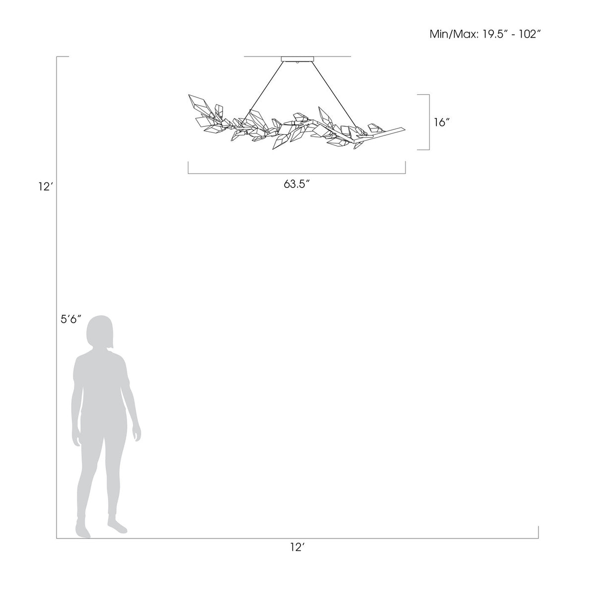 FORET 63.5"W Linear Pendant