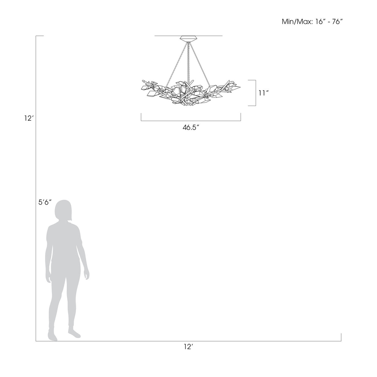FORET 46.5" W Round Pendant