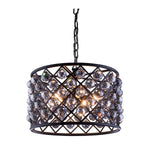 Madison Mocha Brown Six-Light Pendant with Royal Cut Silver Shade Crystals