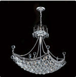 Eight-Light ChromeFinish with Clear-Crystals Chandelier