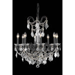 Athena Dark Bronze Eight-Light Chandelier with Royal Cut Crystal