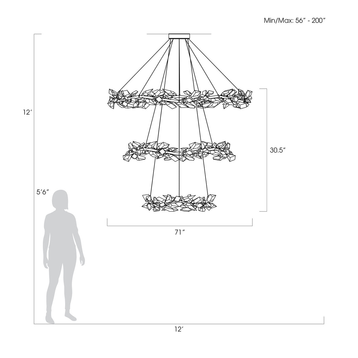 FORET 71" W Round Pendant