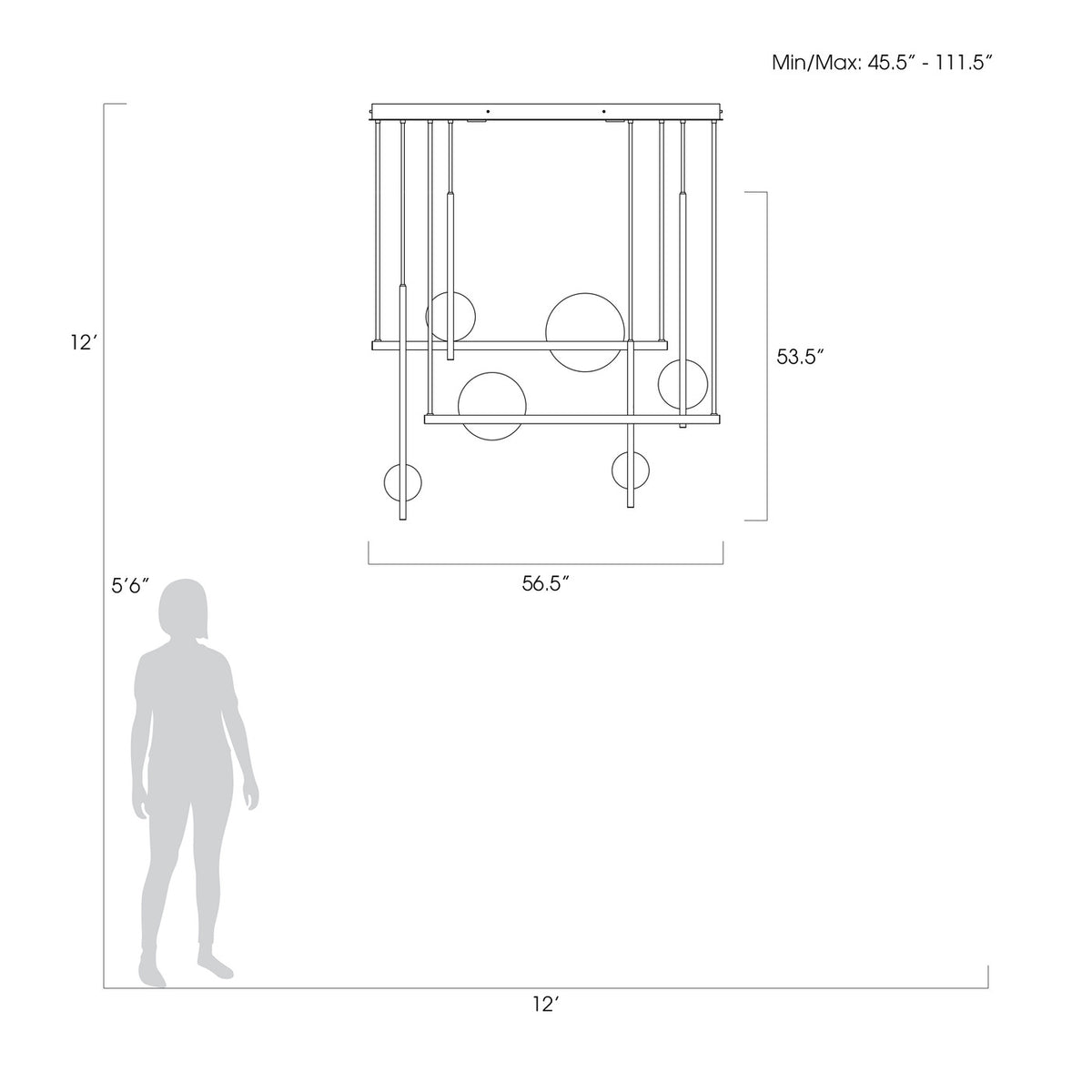 SELENE 56.5" W Pendant
