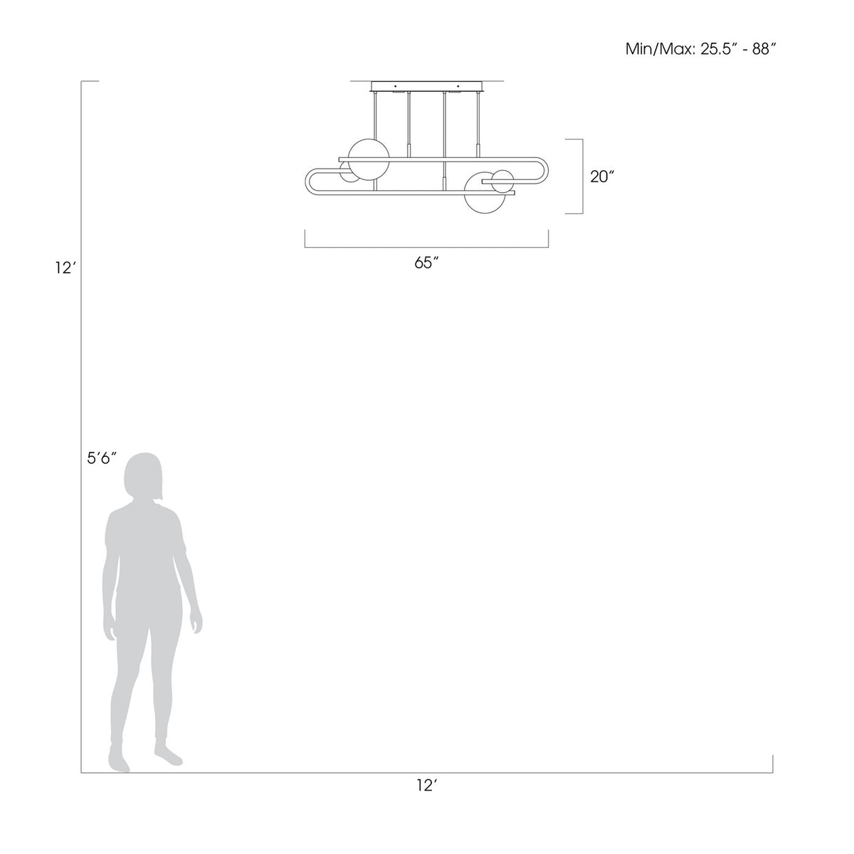 SELENE 65" W Pendant