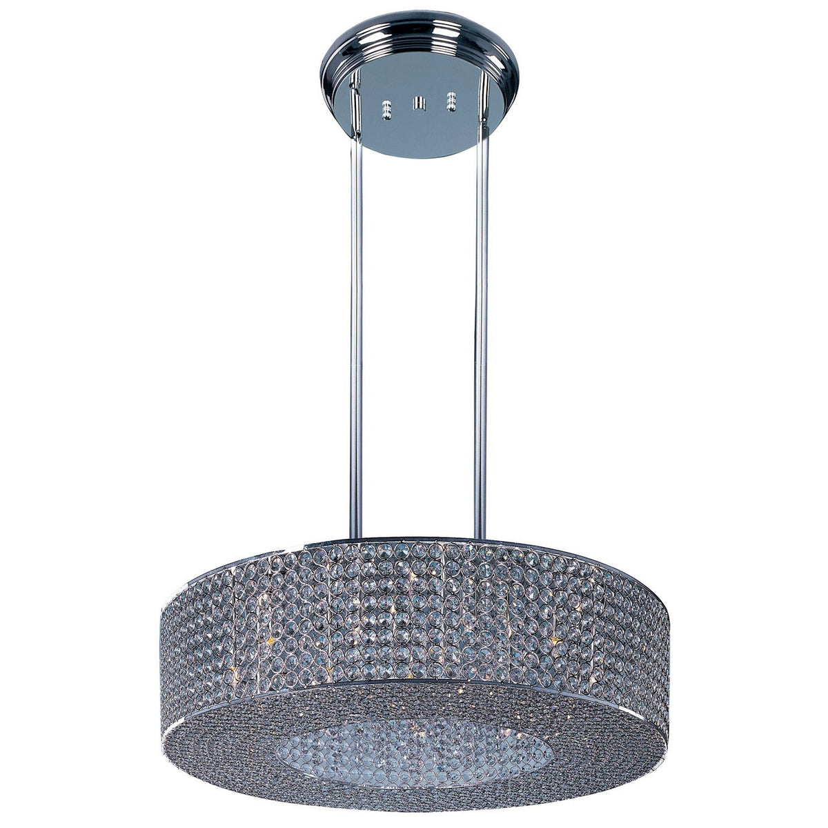 International Glimmer Plated Silver 16-Light Single Pendant