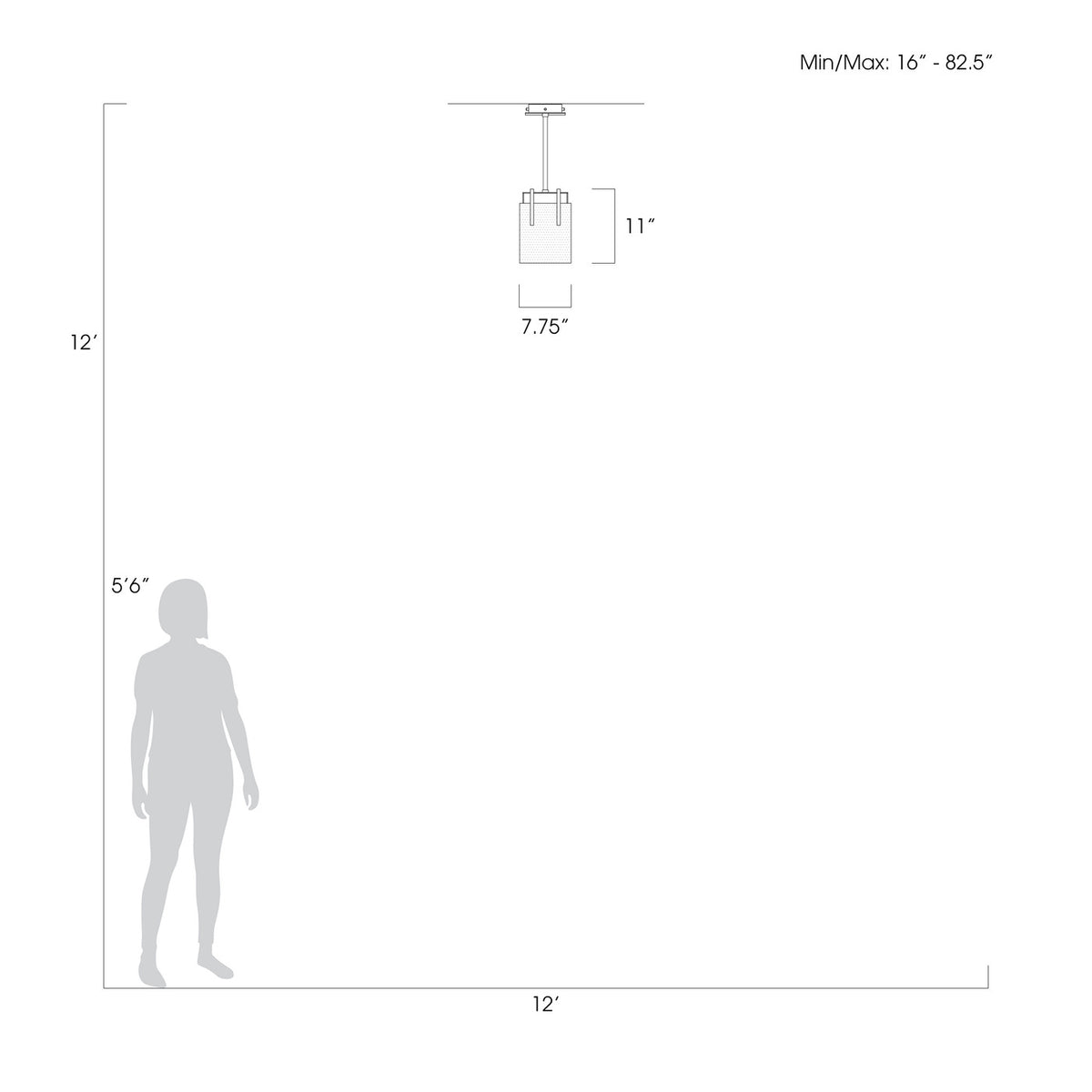 TERRA 7.75" W Rectangular Pendant