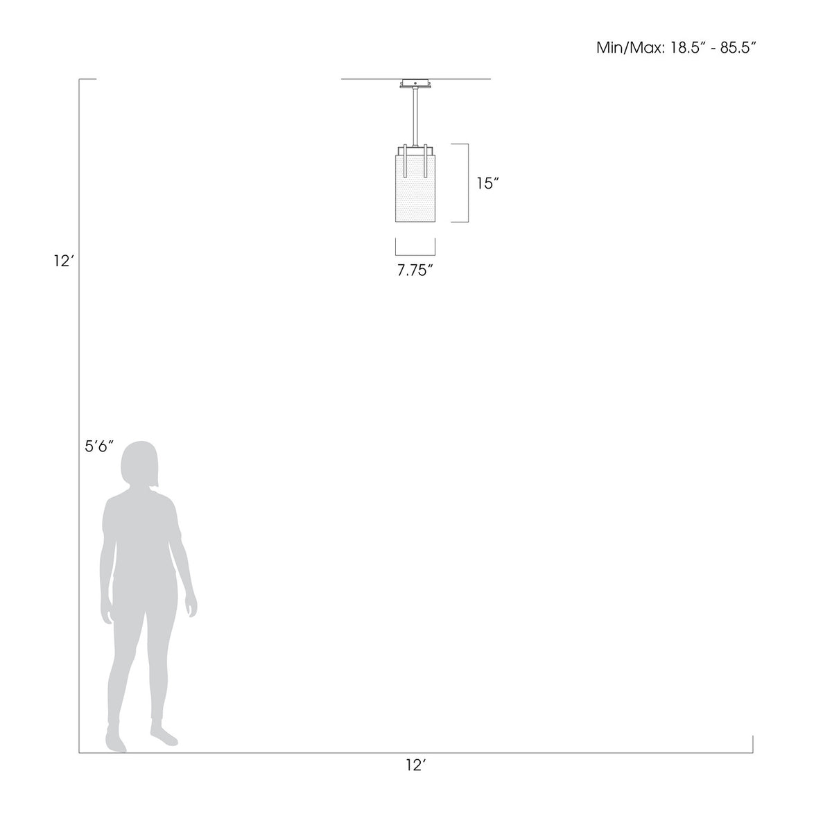 TERRA 7.75" W Rectangular Pendant