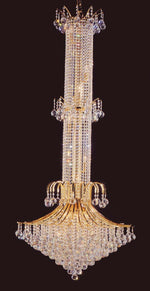 Entryway/ foyer large crystal chandelier in gold plated finish