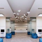 Papillonsï¿½?36"W Satin White 24-Light LED Pendant Light