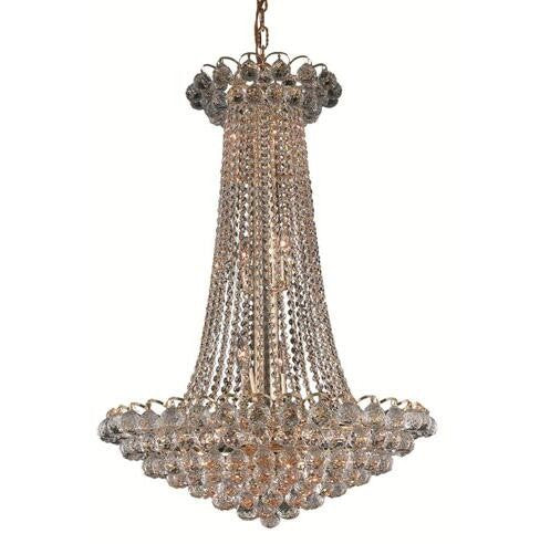 Gold Fifteen-Light 27-Inch Chandelier with Swarovski Spectra Clear Crystal