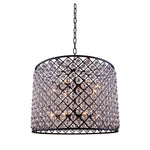Madison Mocha Brown Twelve-Light Pendant with Royal Cut Clear Crystals