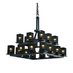 Group Wire Mesh Matte Black 20-Light Chandelier