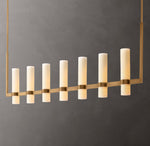 Ravelle Linear Milk Glass Chandelier 59"