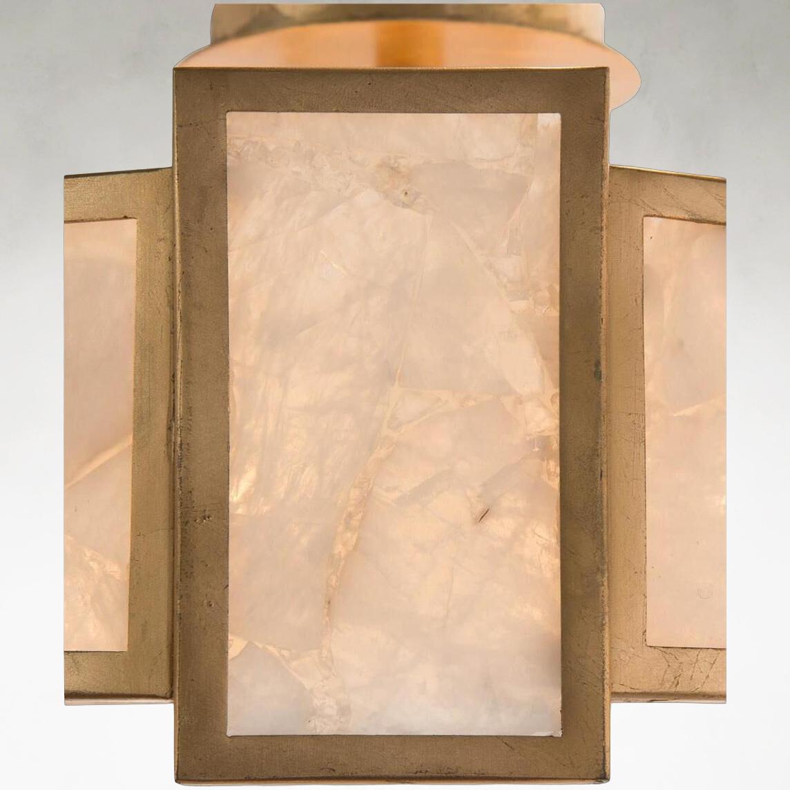 Calcite VI Ambient 20-Inch Gold Leaf Semi Flush Mount Ceiling Light