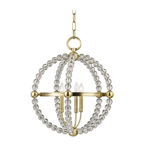Aged Brass Three-Light Pendant