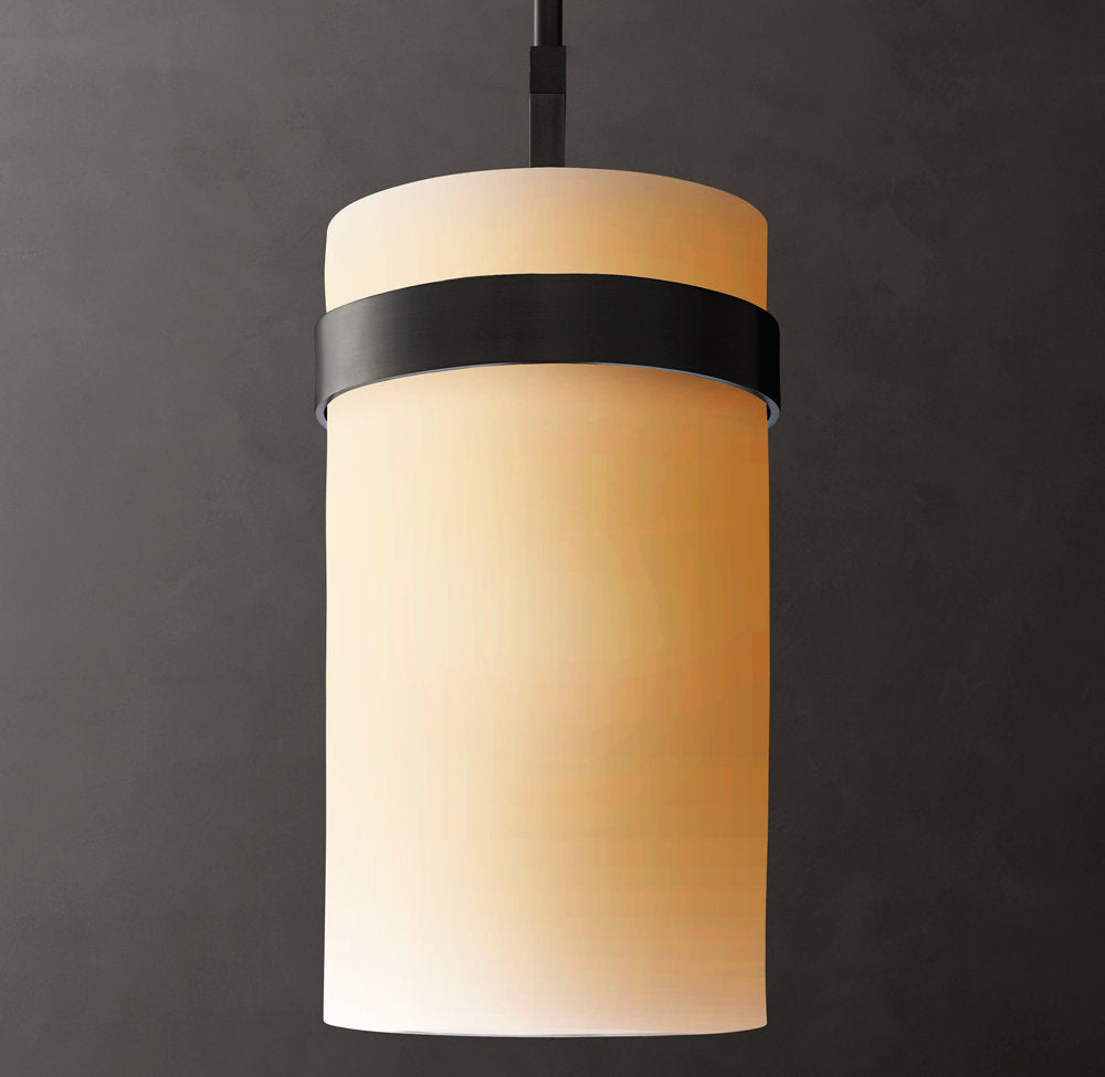 Ravelle Milk Glass Pendant 8"