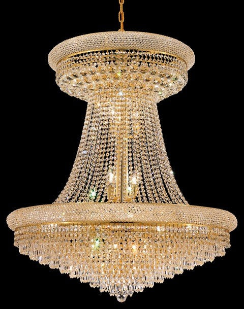 28 Light crystal chandelier gold plated