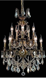Bronze Ten-Light Chandelier with Golden Shadow/Champagne Royal Cut Crystals