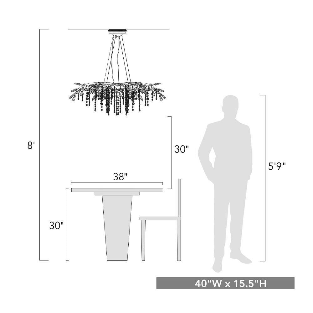 Golden Lighting - 9903-12 - Autumn Twilight - 12 Light Chandelier in Organic style - 15.5 Inches high by 40 Inches wide