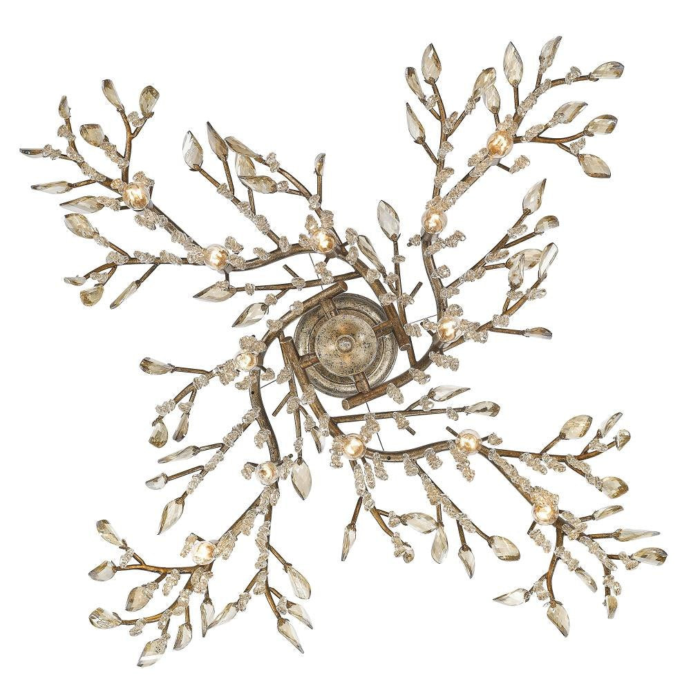 Golden Lighting - 9903-12 - Autumn Twilight - 12 Light Chandelier in Organic style - 15.5 Inches high by 40 Inches wide