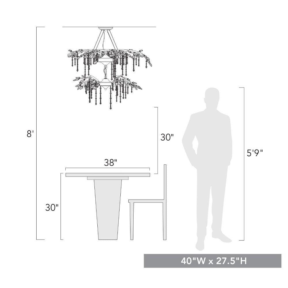 Golden Lighting - 9903-18 - Autumn Twilight - 18 Light 2-Tier Chandelier in Organic style - 27.5 Inches high by 40 Inches wide