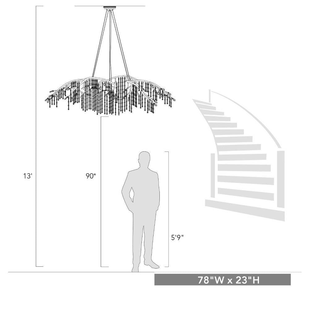 Golden Lighting - 9903-24 BI - Autumn Twilight - 24 Light Chandelier in Organic style - 23 Inches high by 78 Inches wide