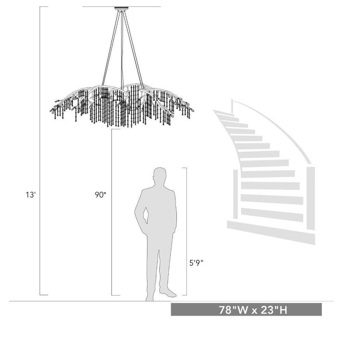 Golden Lighting - 9903-24 BI - Autumn Twilight - 24 Light Chandelier in Organic style - 23 Inches high by 78 Inches wide