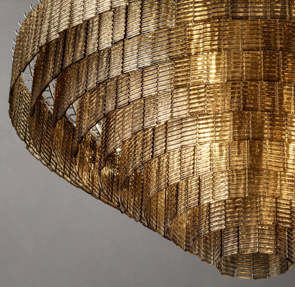 Sirene Smoke Glass Round Chandelier 65"