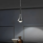 1-Light Water Drop Metal LED Nordic Staircase Pendant Lights Small Chandelier