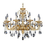 Vivaldi Two-Tone 24K Gold 10-Light 33.5-Inch Wide Chandelier with Firenze Clear Crystal