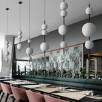 Gourd White Glass Bubbles LED Iron Nordic Chandelier Pendant Lighting