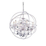 Geneva Polished Nickel Thirty-Two-Inch Pendant with Clear Crystals