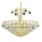 Godiva Gold Eight-Light 22-Inch Pendant with Elegant Cut Clear Crystal