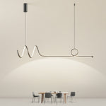 Minimalist Waves Circular Stepless Dimming LED Intelligent Chandeliers