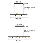 Long Strip LED Three Step Dimming Nordic Spotlight Dining Room Chandelier