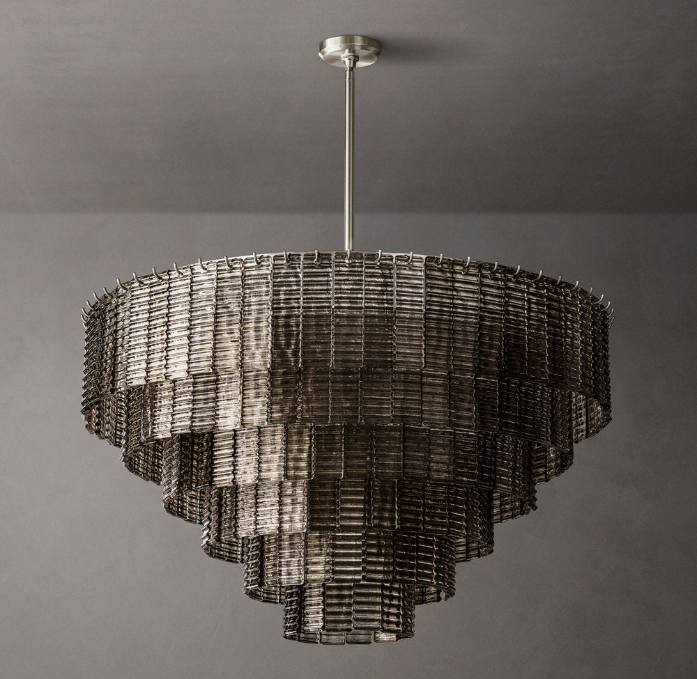 Sirene Smoke Glass Round Chandelier 41"