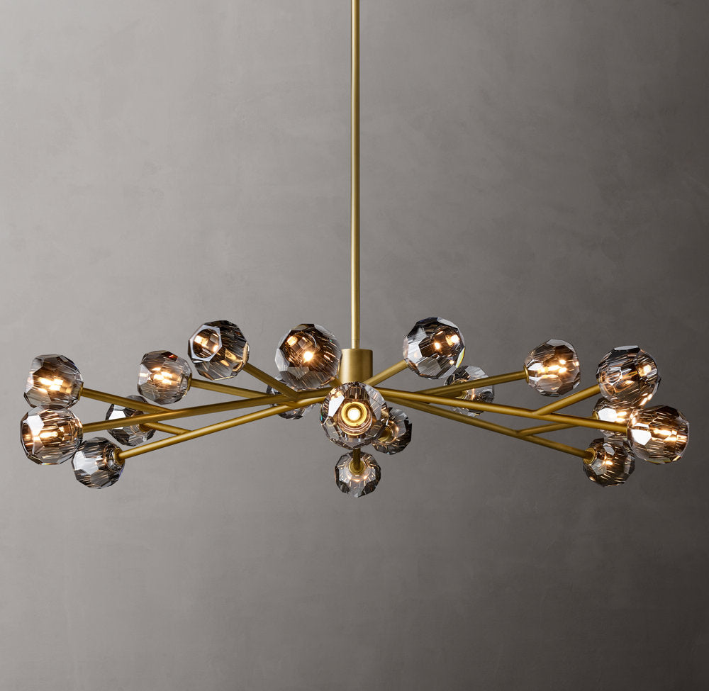 Boule De Cristal Smoke Glass Round Chandelier 60"