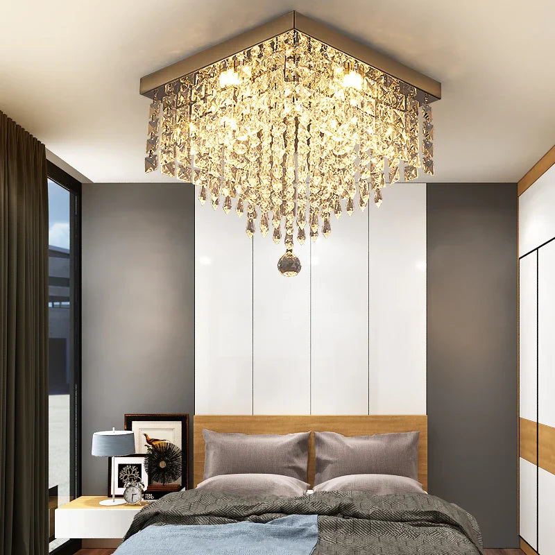 Crystal LED Chandelier Ceiling Lamp for Luxe Home Decor