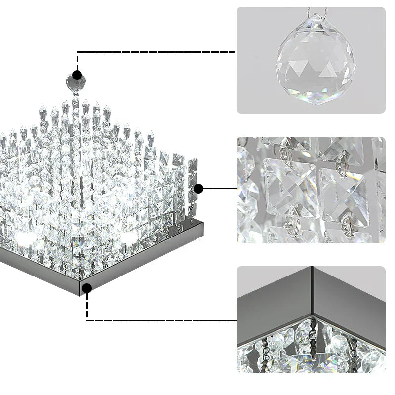 Crystal LED Chandelier Ceiling Lamp for Luxe Home Decor