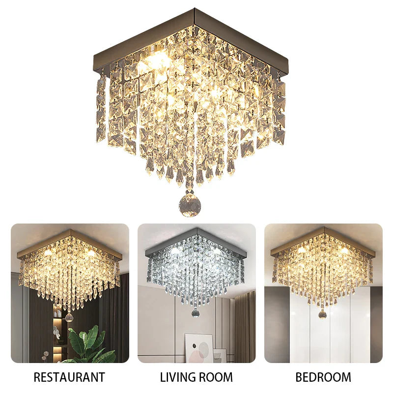 Crystal LED Chandelier Ceiling Lamp for Luxe Home Decor